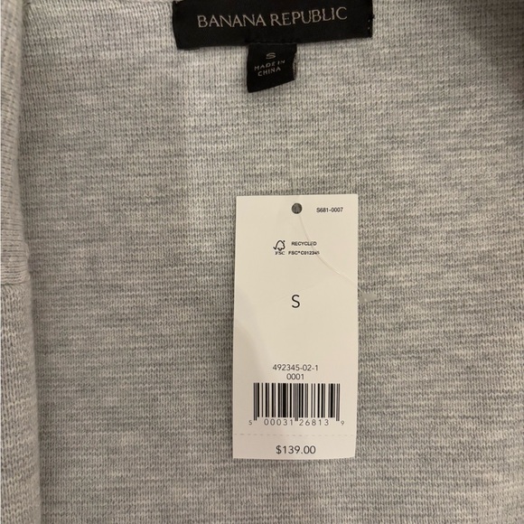 Banana Republic Milano Stitch Cropped Knit Sweater Blazer in Light Gray Heather - Picture 3 of 3